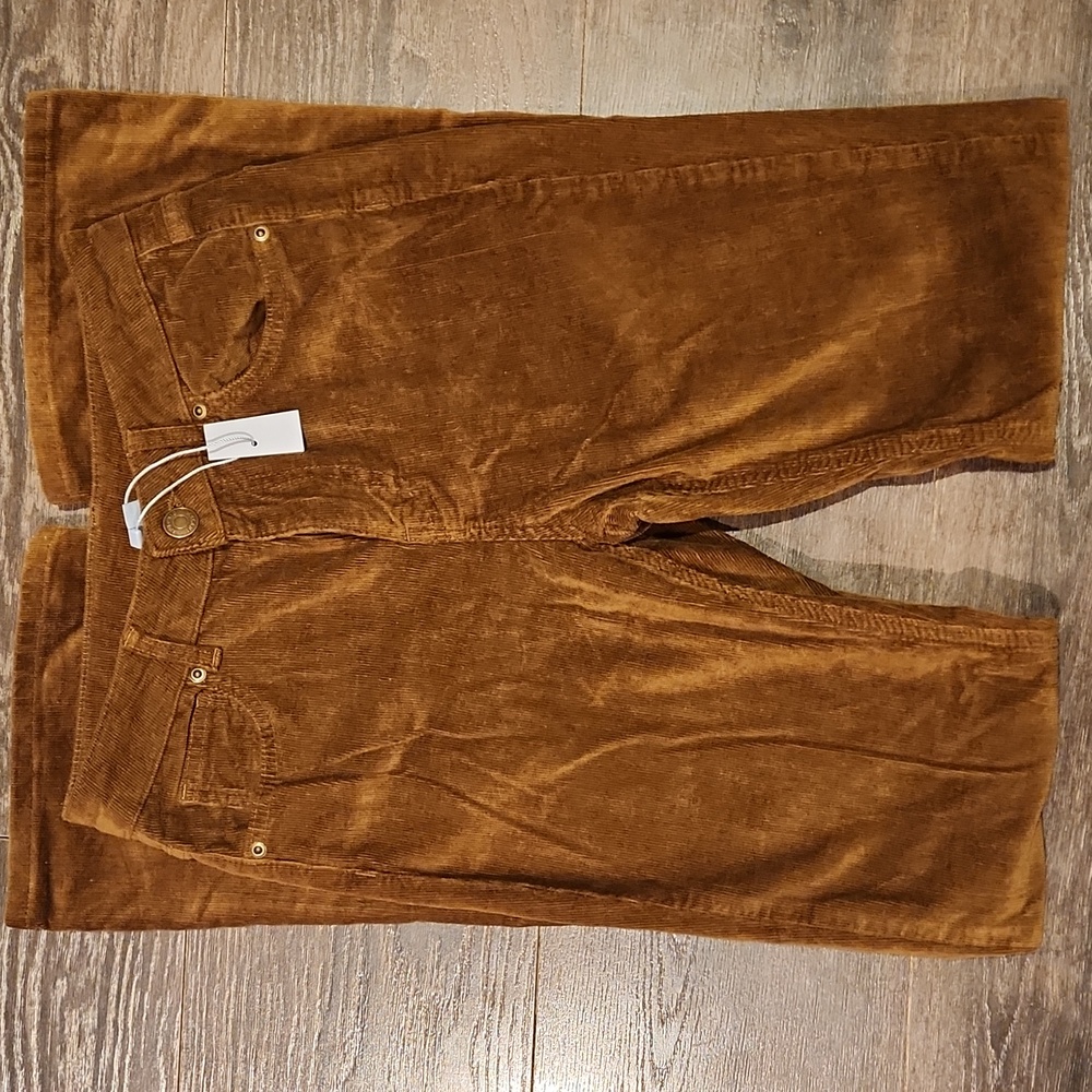 ❤️ NWT! ANTONIO MELANI ARIA HIGH RISE FLARE CORDUROY PANTS / JEANS In SEPIA, 2 - Picture 2 of 8
